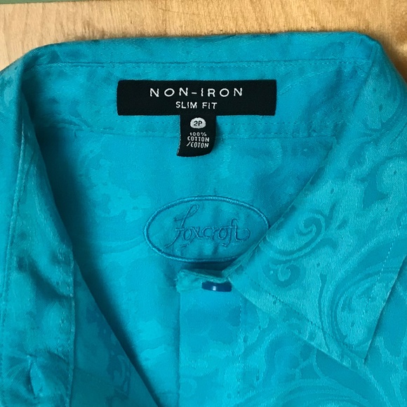 NWOT Floral Jacquard Button-up Shirt, 100% cotton - Picture 3 of 4